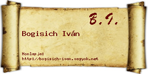 Bogisich Iván névjegykártya